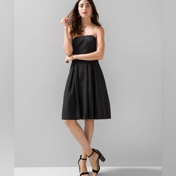 White House Black Market | Dresses | White House Black Market 0 Silk Strapless  Pleated Dress Size 10 | Poshmark